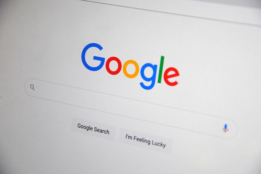 image of google search engine on a screen